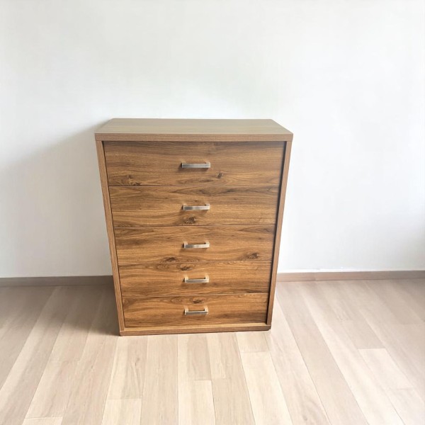 Alexander 5 Drawers Tallboy -Walnut 