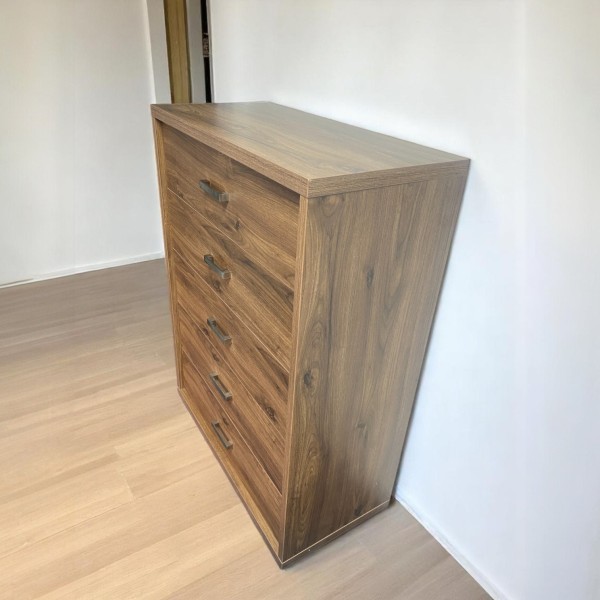 Alexander 5 Drawers Tallboy -Walnut 