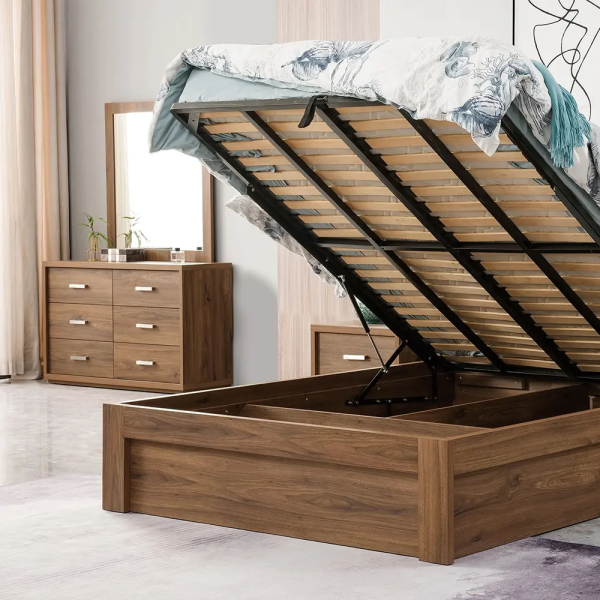 Rustic Walnut Storage bed frame  Rustic Walnut Storage bed frame
