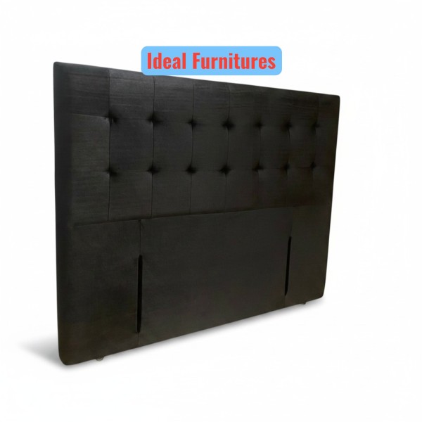 Premium Black Velvet Floor Standing Headboard NZ | Button Tufted | Single to Super King