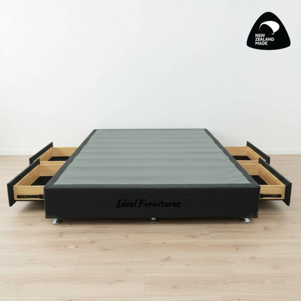 NZ Made Queen Bed Base with 4 Drawers