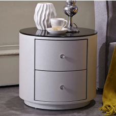 Glass top round bedside table Glass top round bedside table