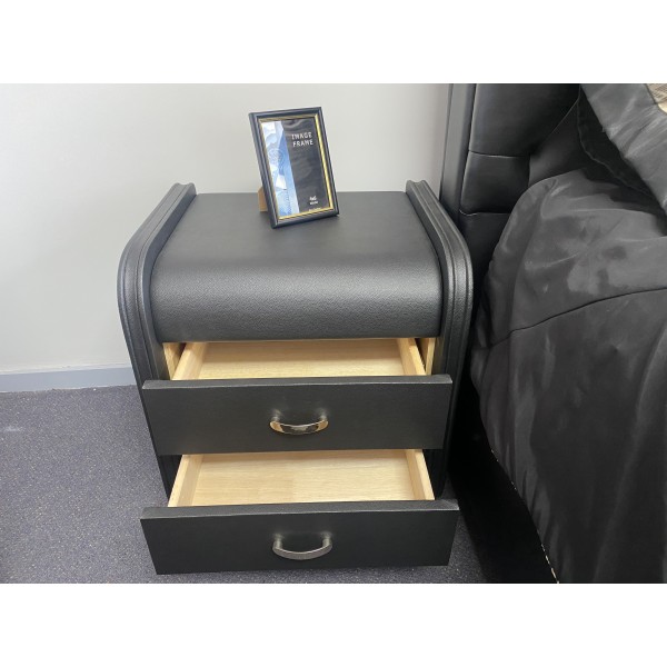 Black Leather Bedside Cabinet Black Leather Bedside Cabinet