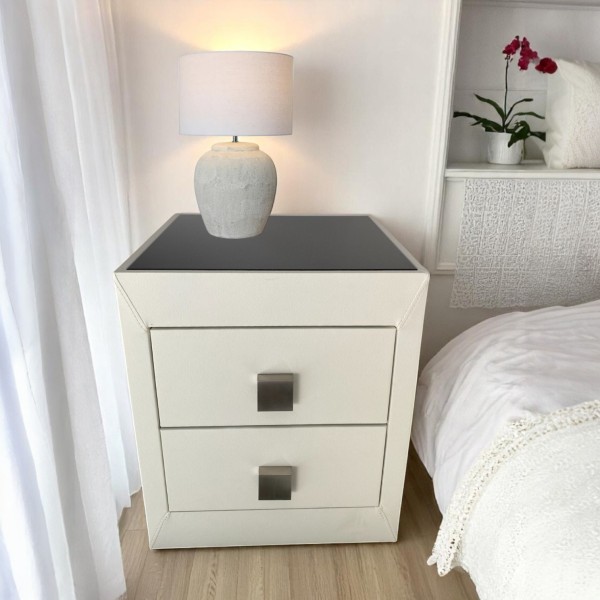 2 Drawers white  bedside tables