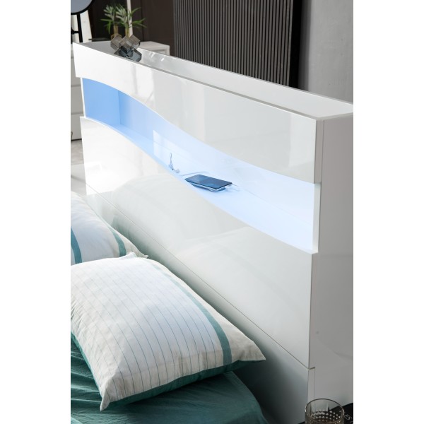 Wave double size  storage bed with mattress 