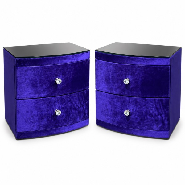 Royal Purple Velvet 5-Piece King Bedroom Suite Royal Purple Velvet 5-Piece King Bedroom Suite
