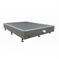 NZ Made Queen Bed Base – Light Grey Fabric