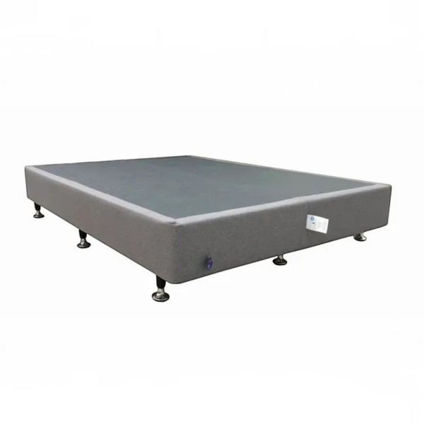 NZ Made Queen Bed Base – Light Grey Fabric