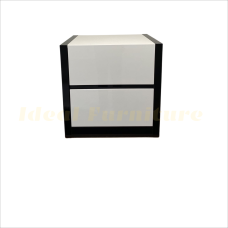 2 Drawers bedside -gloss black & white 2 Drawers bedside -gloss black & white