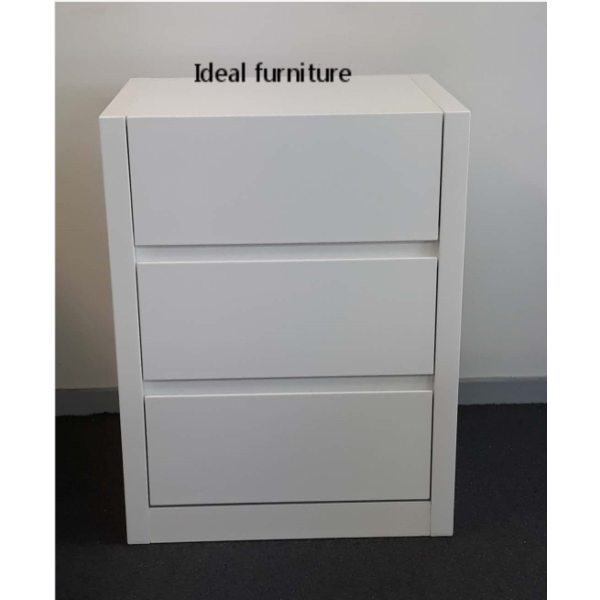 White gloss bedside table 