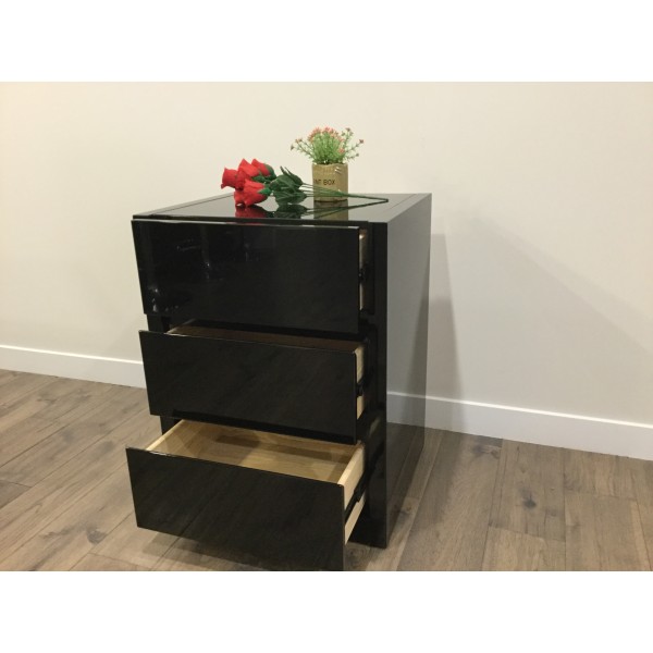 Black gloss bedside table 