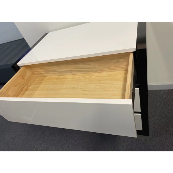 3 Drawers bedside -Gloss Black & White 3 Drawers bedside -Gloss Black & White