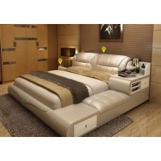 Luxury leather bed with storage chaise Luxury leather bed with storage chaise