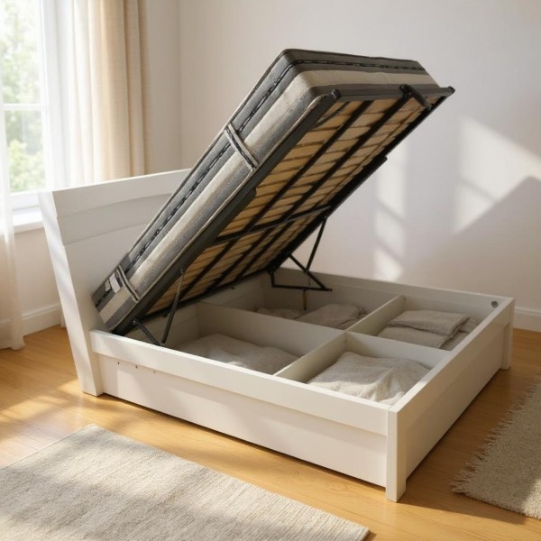 Wave double size  storage bed with mattress 