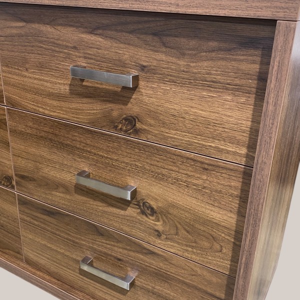 Alexander 6 Drawer Dressing Table with Mirror | Walnut Finish Alexander 6 Drawer Dressing Table with Mirror | Walnut Finish