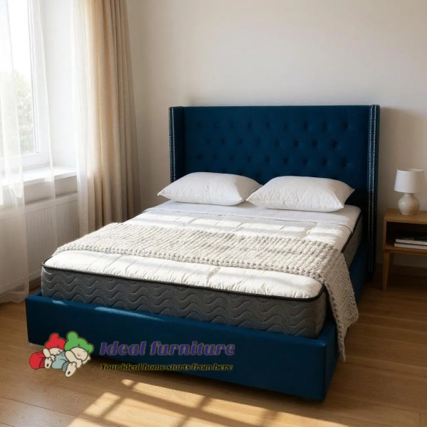 Elyse storage bed frame |Wingback Tufted Headboard| Queen,King Elyse storage bed frame |Wingback Tufted Headboard| Queen,King