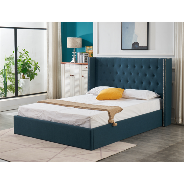 Elyse storage bed frame |Wingback Tufted Headboard| Queen,King