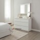 Modern 6-Drawer High-Gloss White Dressing Table with Mirror – NZ Contemporary Series