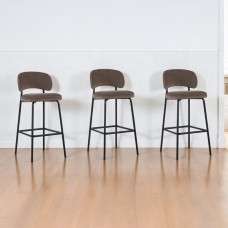 Bar Stools set of 3 -Light Coffee Bar Stools set of 3 -Light Coffee