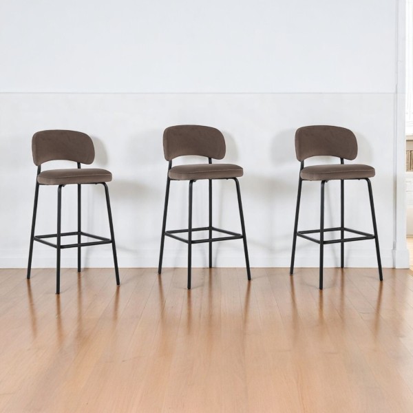 Bar Stools set of 3 -Light Coffee 