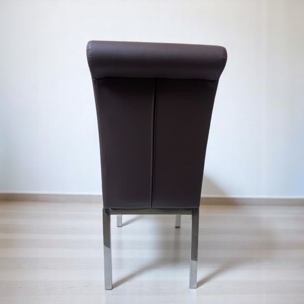 Brown leather dining chairs x 6 Brown leather dining chairs x 6