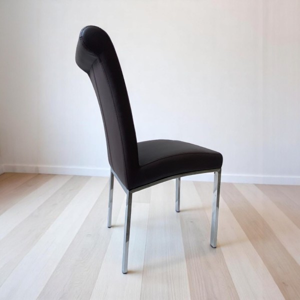 Brown leather dining chairs x 6 Brown leather dining chairs x 6