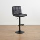 Grid Adjustable Bar Stool – Matte Black & Quilted PU Leather (62-84cm)
