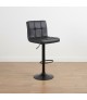 Grid Black Adjustable Bar Stool – PU Leather Gas Lift Swivel