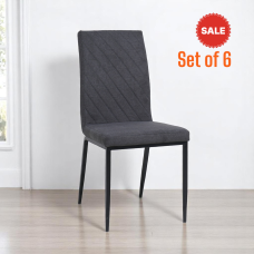 Lace Fabric Dining Chair Set of 6 – Strong Metal Frame Dining Chairs