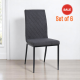 Lace Fabric Dining Chair Set of 6 – Strong Metal Frame Dining Chairs
