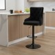 Black Velvet Bar Stool with Backrest & Adjustable Height – Tufted Swivel Kitchen Stool NZ