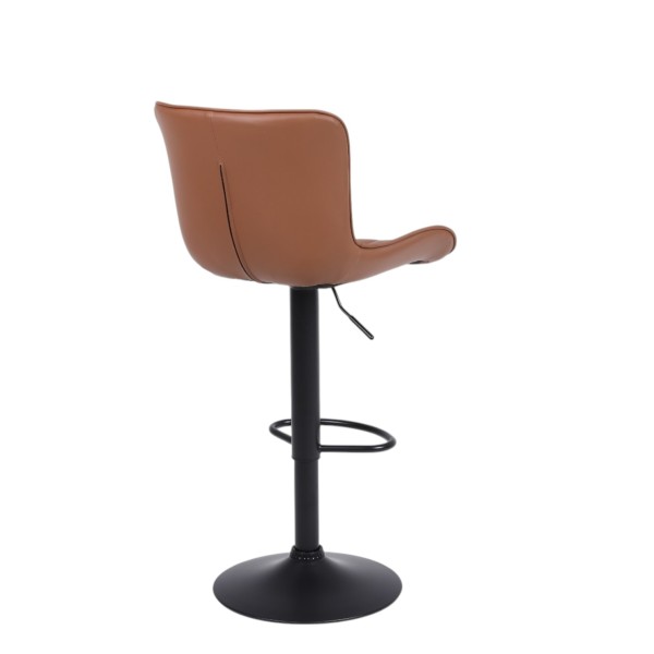 Cushy Brown Leather Bar Stools – Set of 2 | Adjustable Height & 360° Swivel Cushy Brown Leather Bar Stools – Set of 2 | Adjustable Height & 360° Swivel