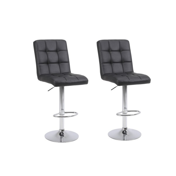 Magic Cube black leather Bar Stools - set of 2