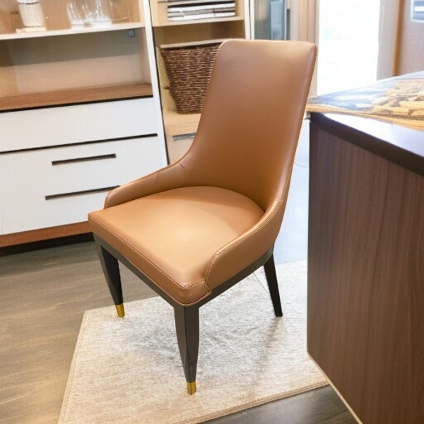 Artisan Dining Chair-Brown Leather 