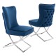 Button velvet dining chair
