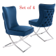 Button velvet dining chair set of 4 