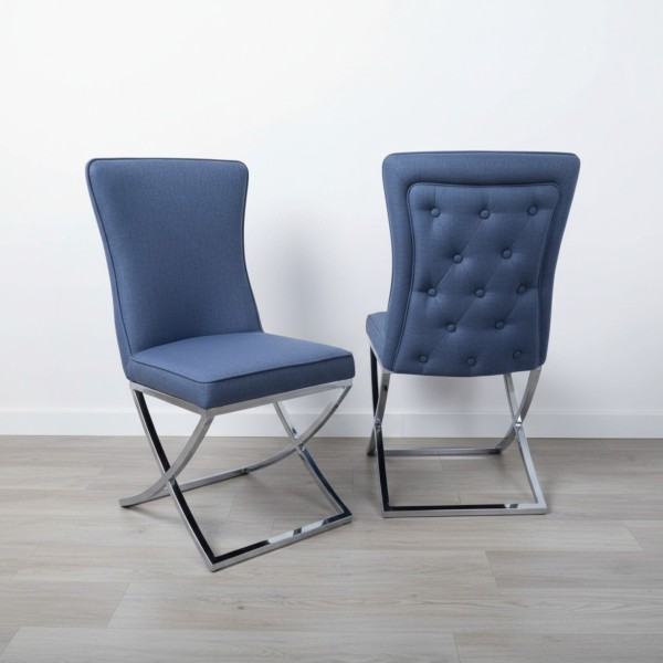 Button Tufted Fabric Chair 