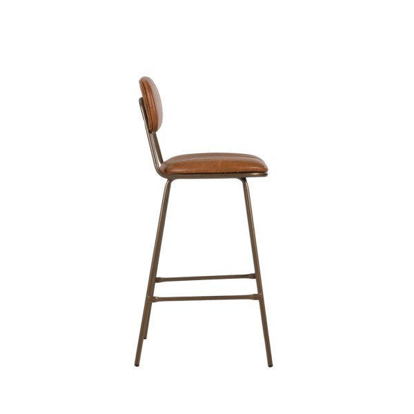 75cm Brown Leather Bar Stool – Industrial Bronze Metal Frame High Kitchen Stool NZ 75cm Brown Leather Bar Stool – Industrial Bronze Metal Frame High Kitchen Stool NZ