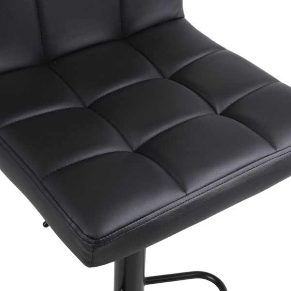 Grid Adjustable Bar Stool – Matte Black & Quilted PU Leather (62-84cm) Grid Adjustable Bar Stool – Matte Black & Quilted PU Leather (62-84cm)