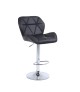 Rhombus Black Bar Stool – Adjustable PU Leather Swivel Barstool with Chrome Base | NZ
