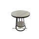 White Sintered Stone Top Round Side Table 