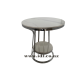 Sintered Stone Top Round Side Table -White & Silver 