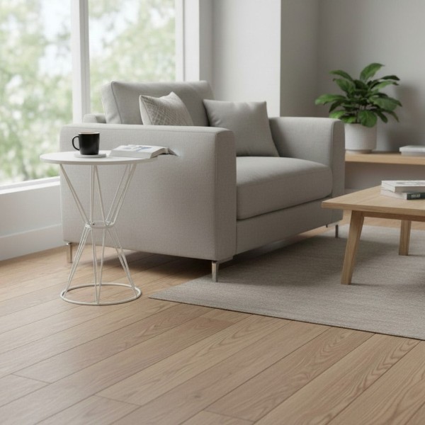 White Round Side Table 45cm – Modern Metal Base (Single or Set of 2) NZ