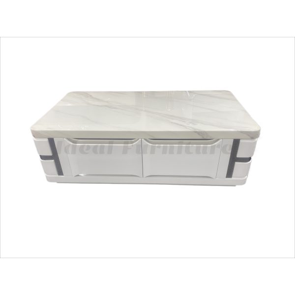 Modern white marble coffee table 