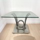 Clear glass top side table 
