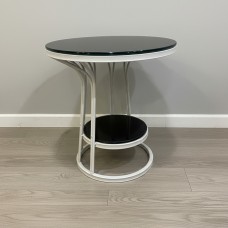 Glass top round side table -Height 55cm
