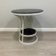 Glass top round side table -Height 55cm