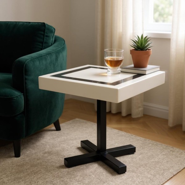 Square Marble Top Side Table 