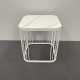 Sintered stone top Square side table - White