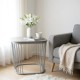 Sintered stone top Square side table - White